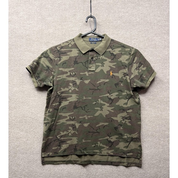 Polo Ralph Lauren Other - Polo Ralph Lauren Polo Shirt Mens XL Green Camo Custom Fit Flag Pony Embroidered